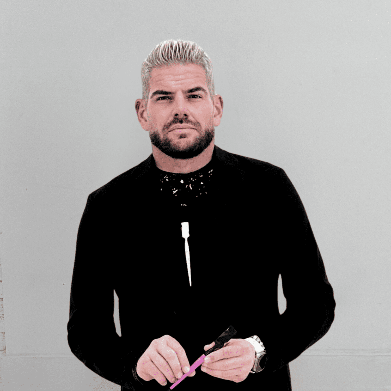 Portrait of David Colonna, a professional stylist at The Maven and The Muse, showcasing their expertise and style.