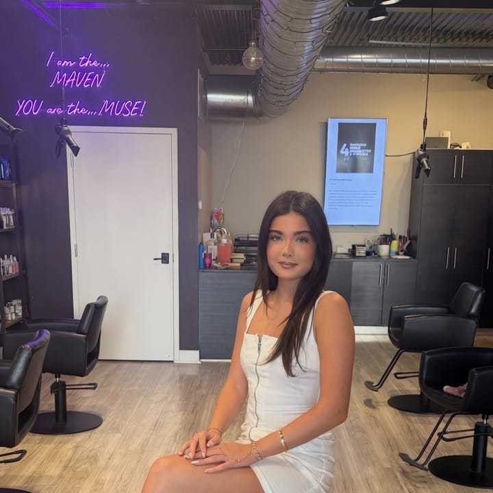 Portrait of Maddie Carabitses, a professional stylist at The Maven and The Muse, showcasing their expertise and style.